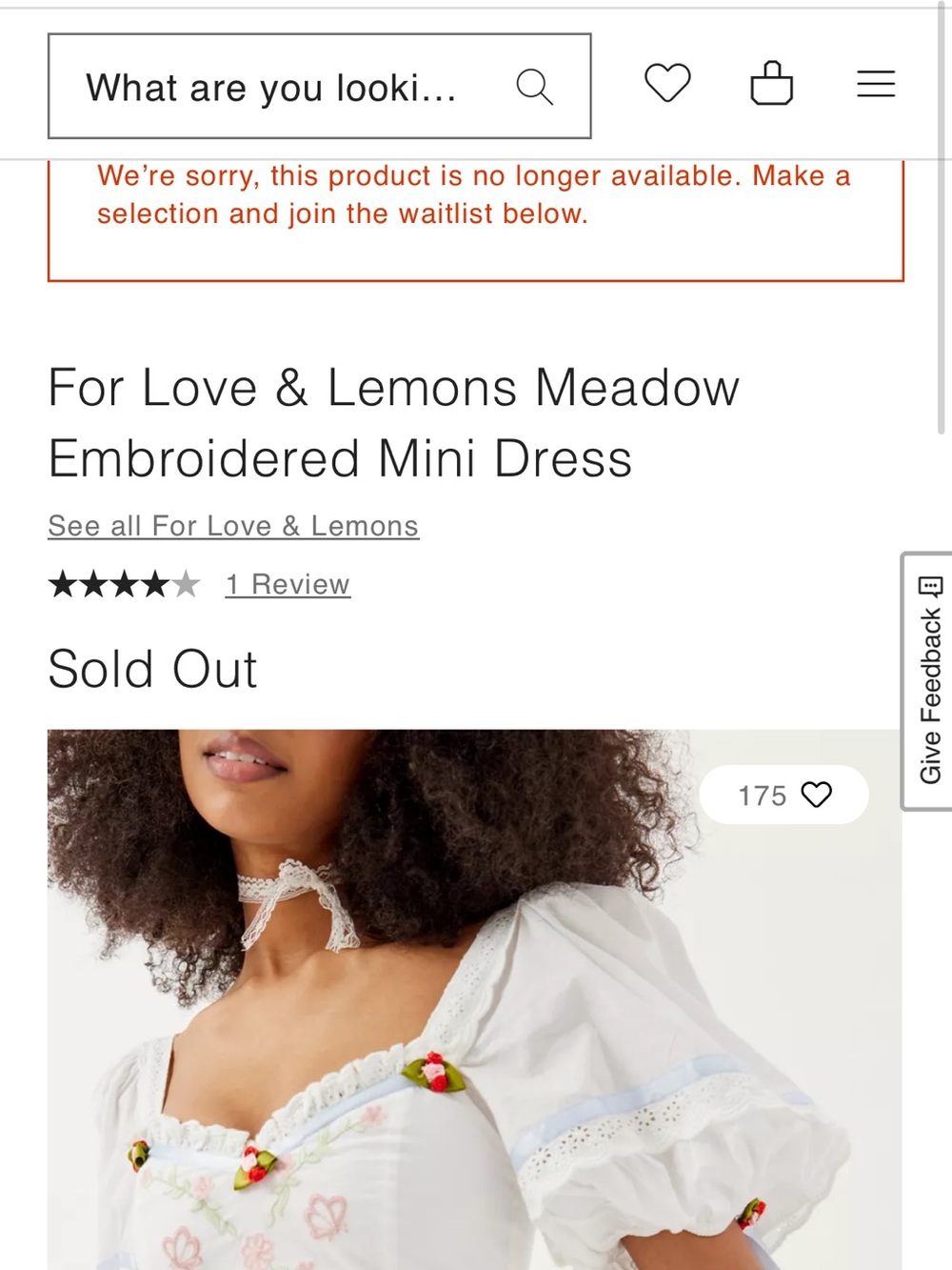 For Love & Lemons Meadow Embroidered Mini Dress | White | Size M - Picture 8 of 8